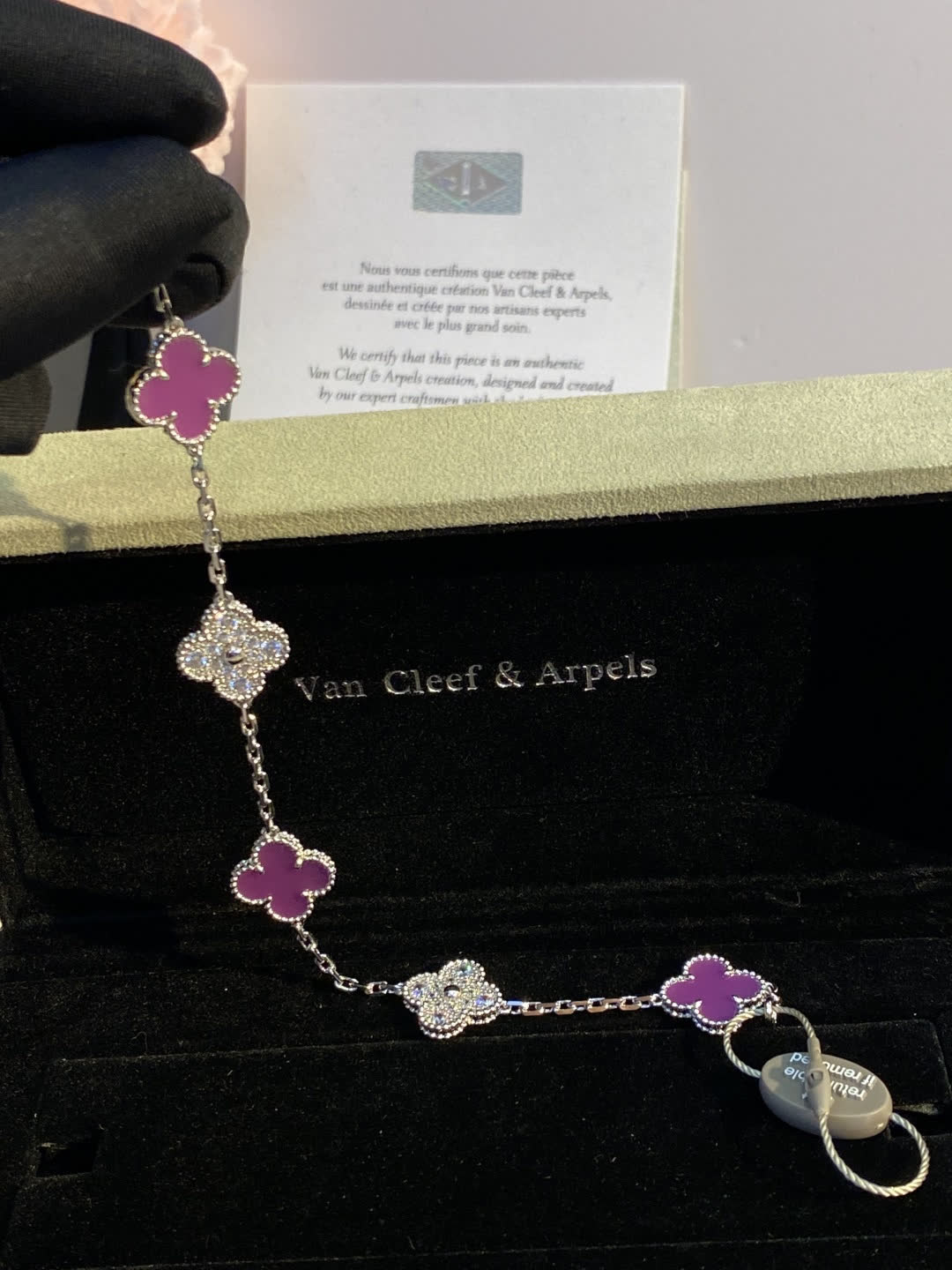 Van Cleef & Arpels Alhambra Pink Enamel Bracelet